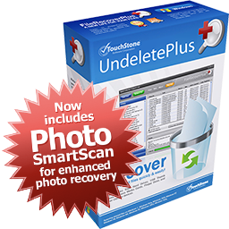 TouchStoneSoftware UndeletePlus box - Now includes Photo SmartScan Technology