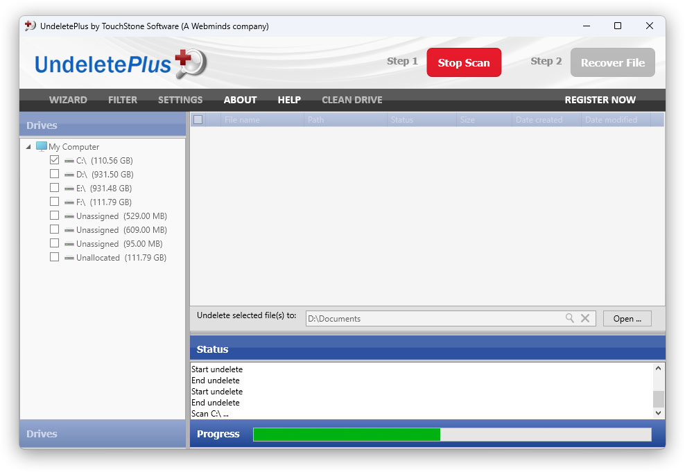 Click to view UndeletePlus 3.0.2.1214 screenshot